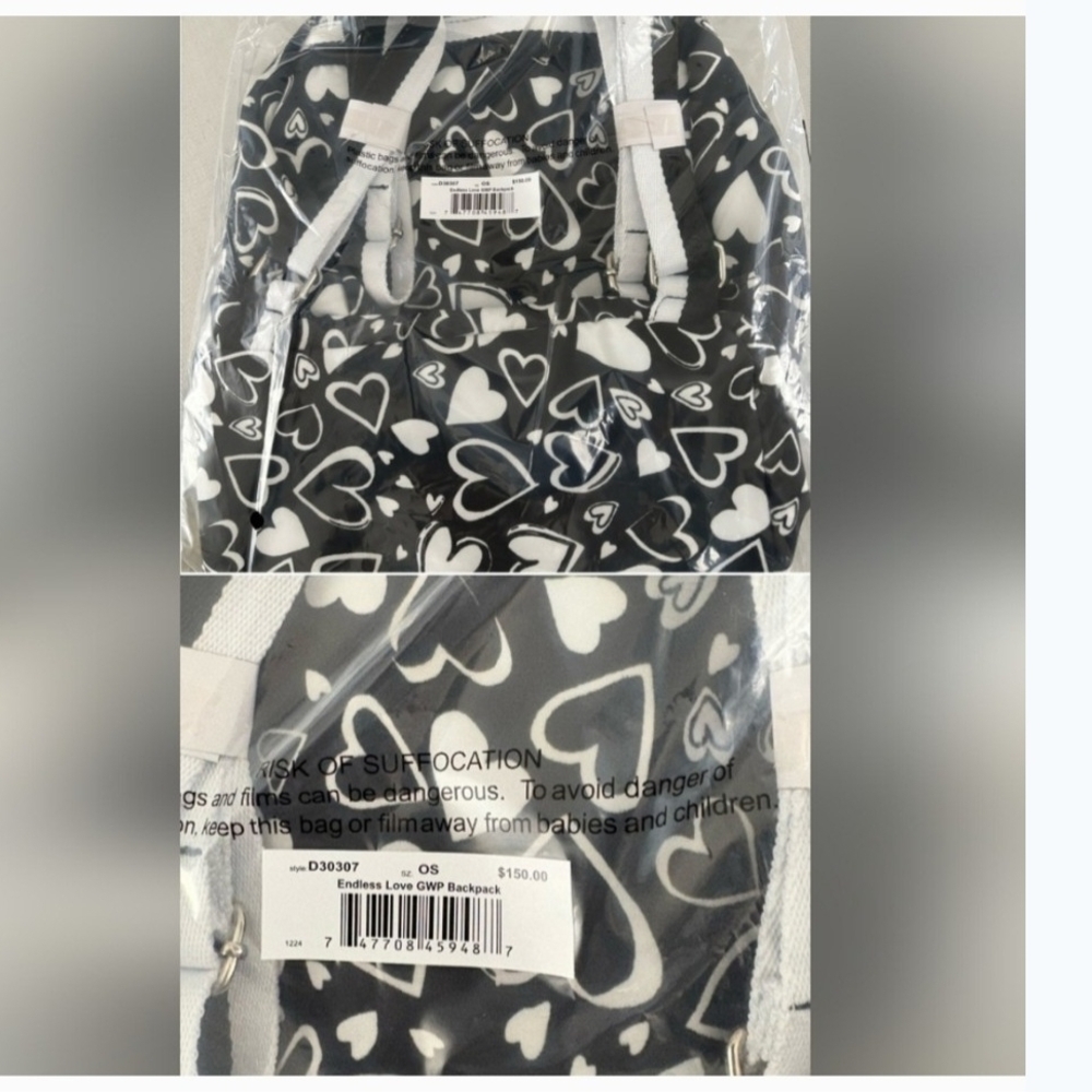 Brighton Love Heart Backpack - Black and White - Picture 6 of 8